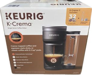 Keurig K-Crema Coffee Maker Single Serve Includes 32 K-Cups And Water Filter