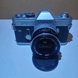 Canon FT QL 35mm SLR Film Camera & Canon Lens