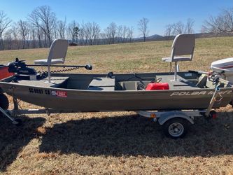 Polar Kraft Aluminum Jon Boat,  9.9 outboard motor with Trailer