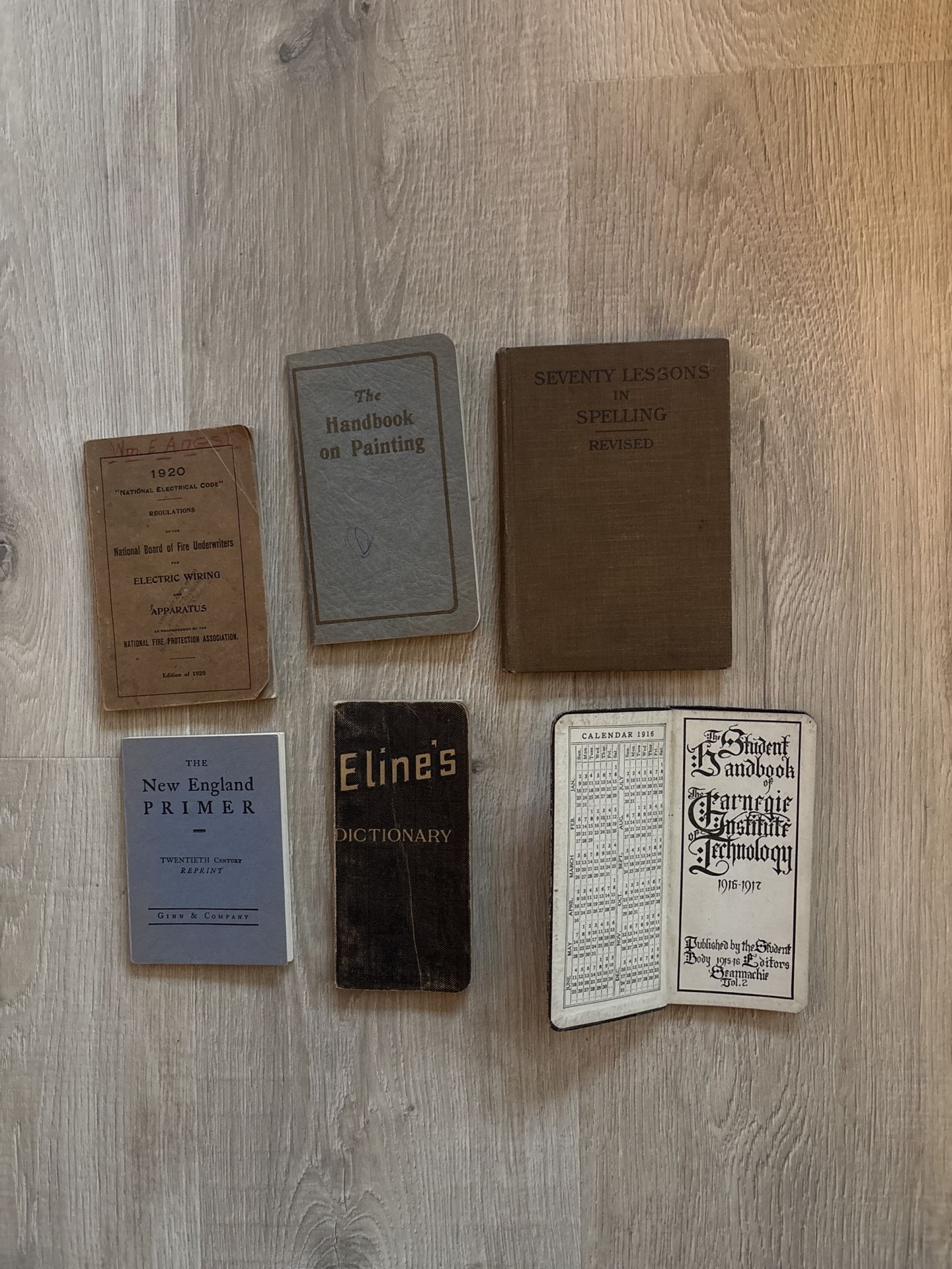 Vintage Early-1900s Pocket Book Bundle, 1916–1920s Educational & Technical Guides