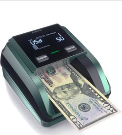Aneken AL-139 Counterfeit Bill Detector: 2.8" Display, Value Counting, Multi-Directional Scan & Record Tracking, Multi-Currency Support, Green
