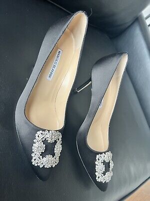 Black With Diamond Embellished Toe Stillett High Heels