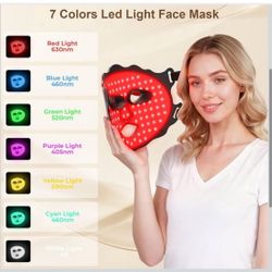 Red Light Therapy for Face, Led Face Mask Light Therapy with Rechargeable Remote, LED Face Mask Light Therapy at Home, Comfortable Red Light Therapy M
