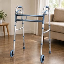Medical King Folding Walker w/ Wheels – Adjustable