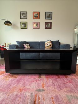Modern Rectangular Coffee Table with Storage – Black