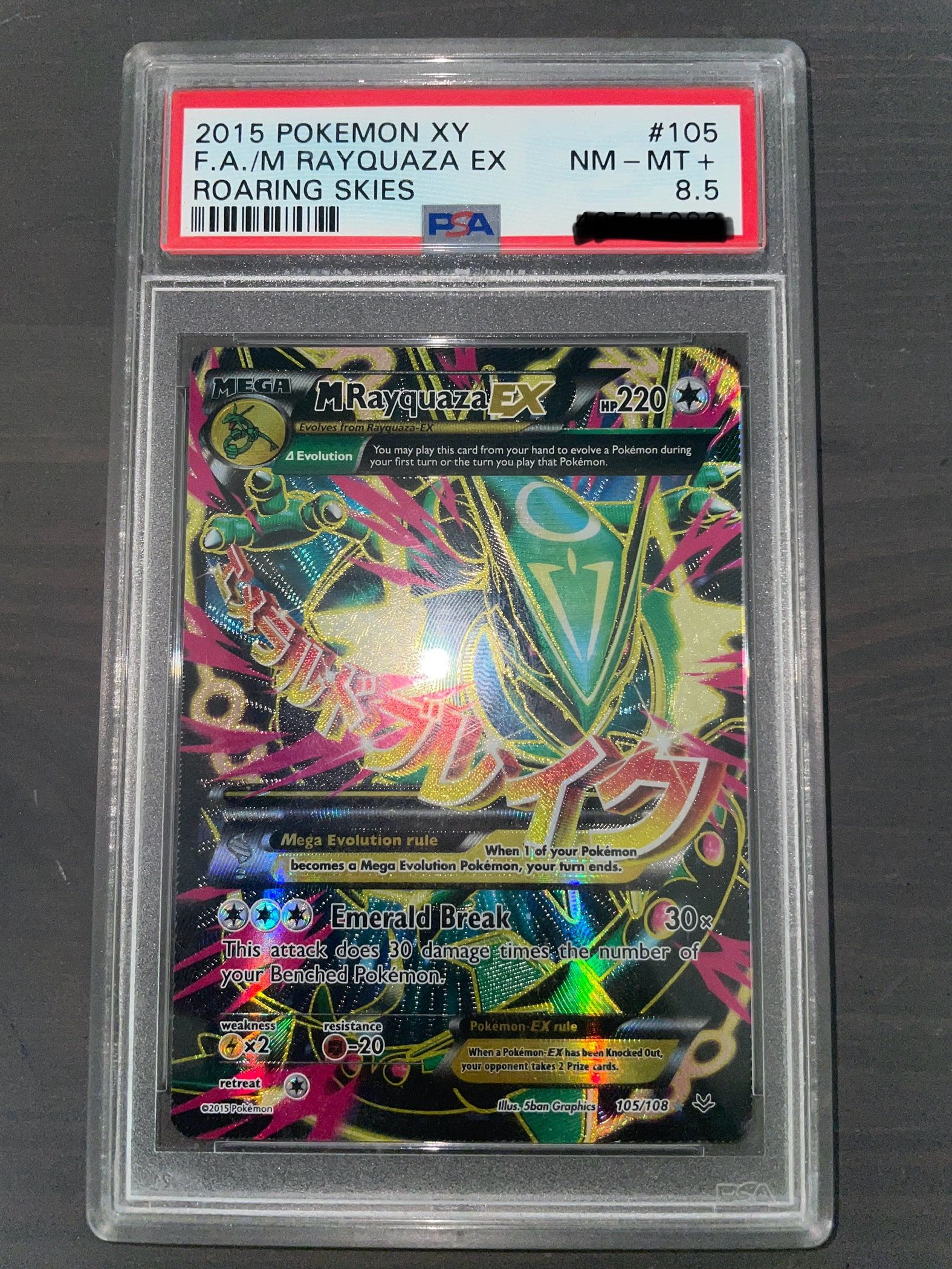 Pokemon Mega Rayquaza Roaring Skies Psa 8.5