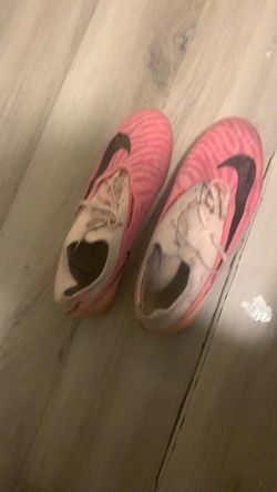 pink and white Nike Phantom 6 Low Elite soccer cleats
