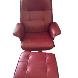 Leather Chair & Ottoman