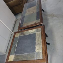 Beautiful Stone/ Wood Coffee Table & Matching End Table!! $35 OBO 