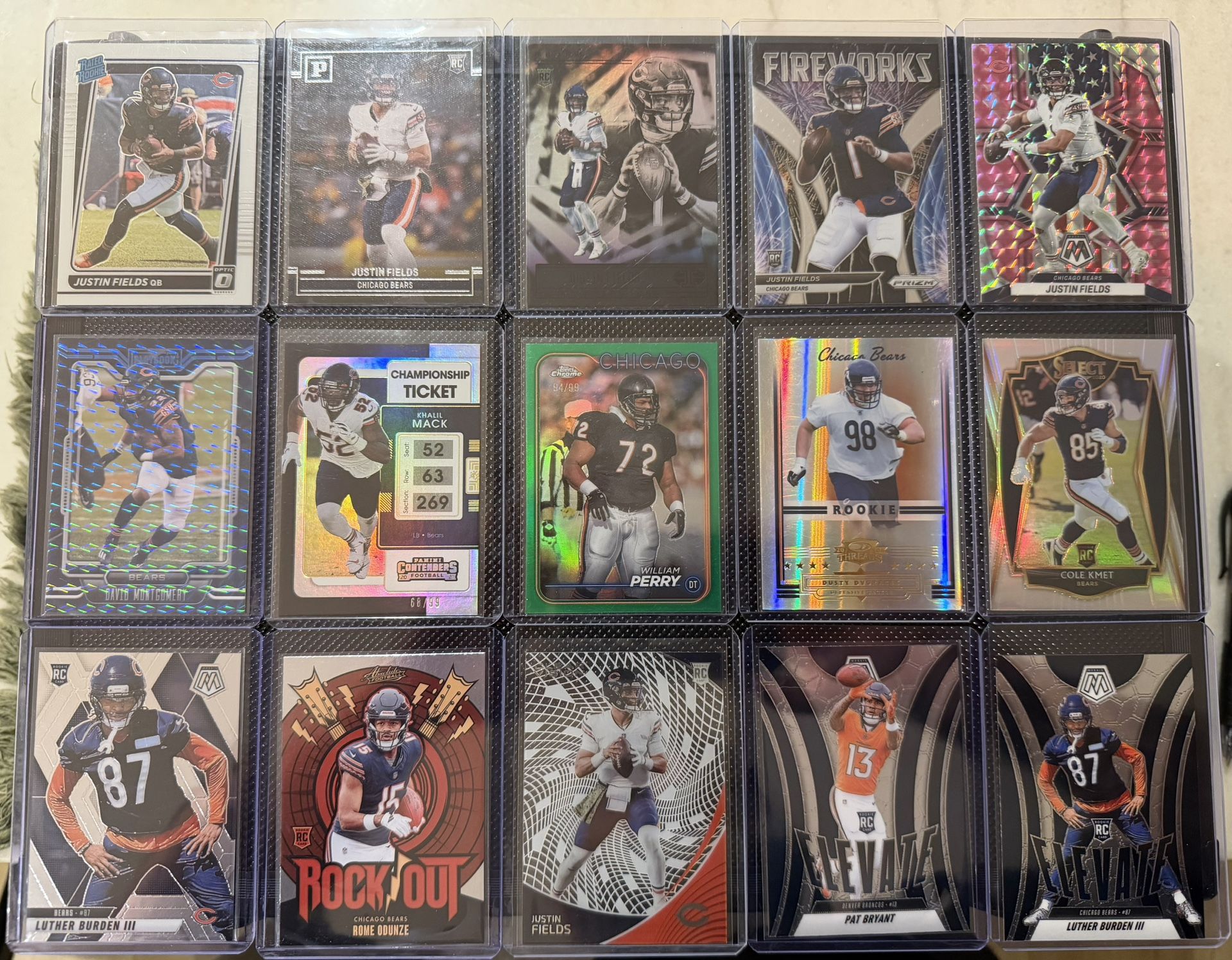 Chicago Bears 15 Card Lot