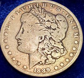 1889 o Morgan silver dollar