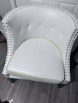 White Accent Chair-Studs $35