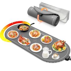 Brandnew  Food Warming Mats for Countertop Extra Large(XXL 36"x15"),Electric Heating Pad for Food,Roll Up Silicone Warmer Mat for Party,Christmas Hous