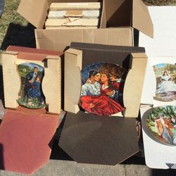 9 Plates Gone With The Wind Plus Book