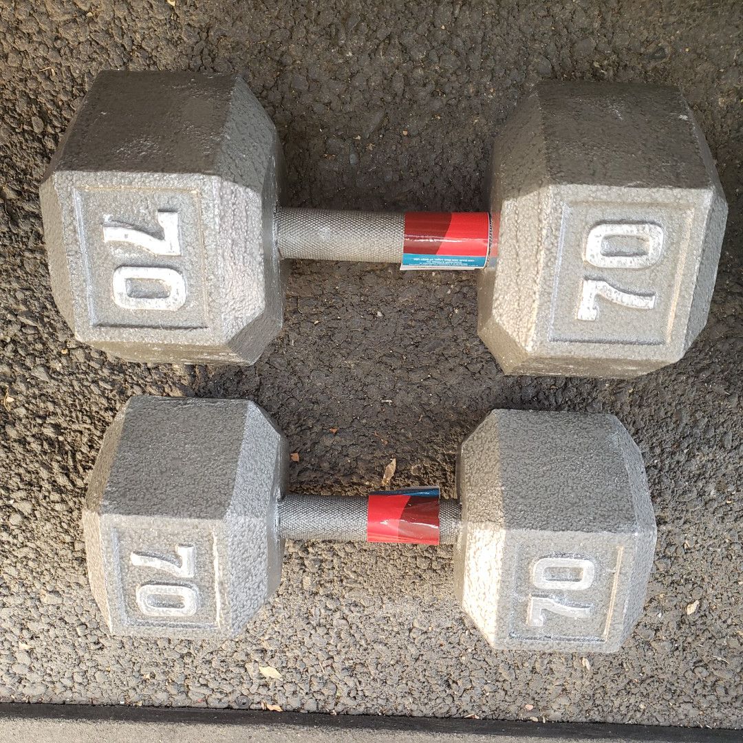 ***70lbs Pair Iron Hex Dumbbell-New In Box***