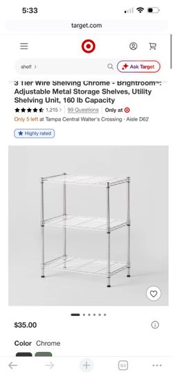 3 Tier Wire Shelving, chrome