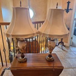 Pair of Vintage Porcelain Urn Table Lamps
