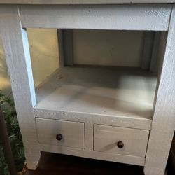 White Table With 2 Drawers 
