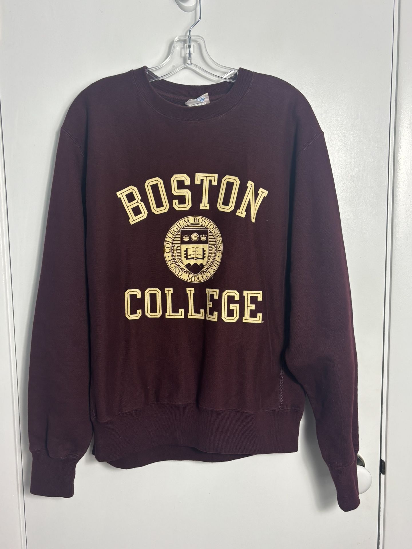 Vintage Boston College Reverse Weave Champion Sweatshirt Adult Medium Maroon
