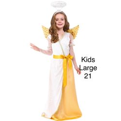 Kids White Hooded Cape Medium / Capa con Capucha Blanco