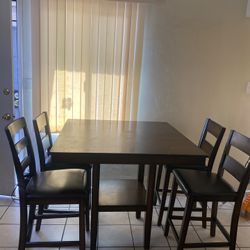 Wood Table With 4 Chairs