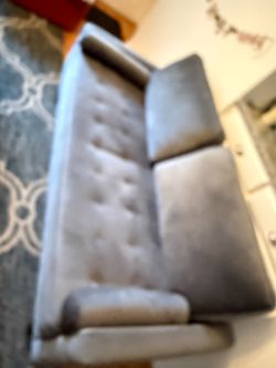 Grey suede couch