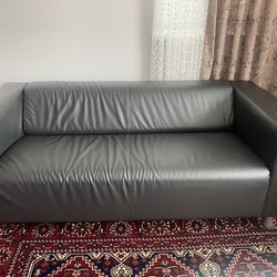 Black Leather 3 - Piece Couch Set 