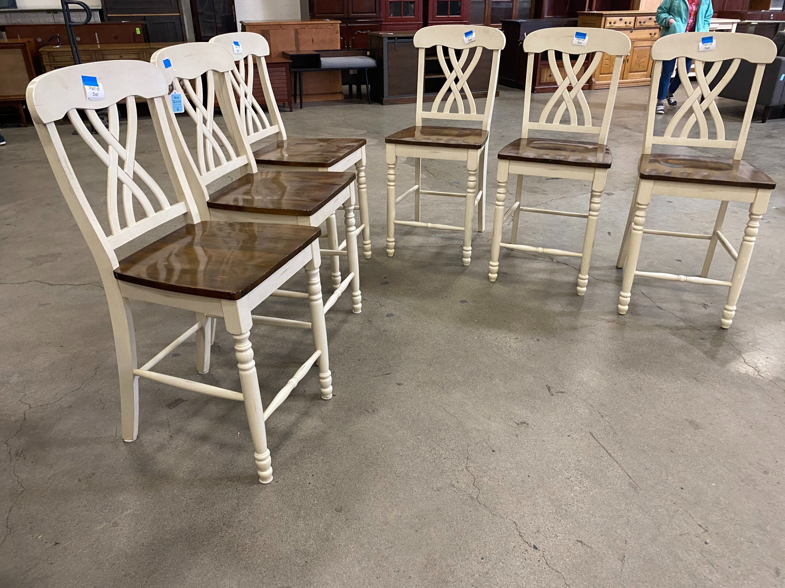 Farmhouse Style Wooden Dining Chairs (Set of 6)