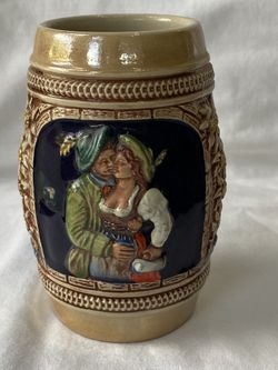 Gerzit West Germany Raised Relief Color Stein Tankard