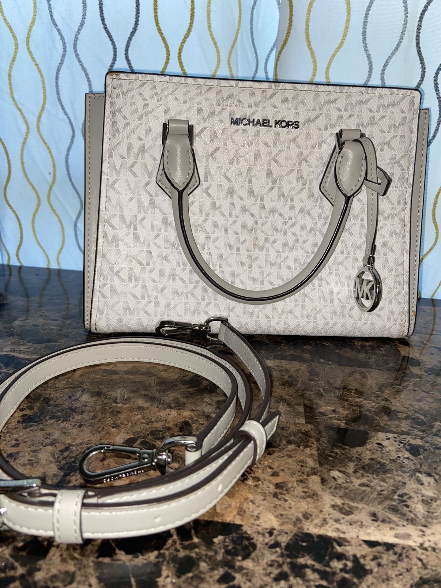 Grey & White Michael Kors Bag