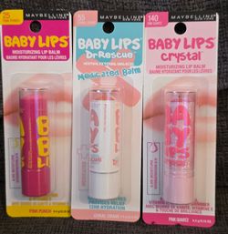 (3) Maybelline Baby Lips Moisturizing Lip Balms