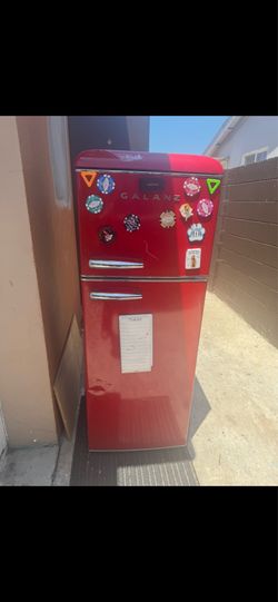 Red fridge