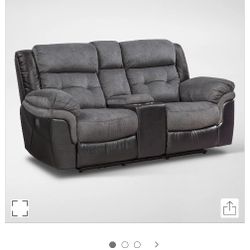 Dual-Power Reclining Love Seat Console