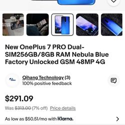 NEW ONE PLUS 7 BRAND NEW UNLOCKED 