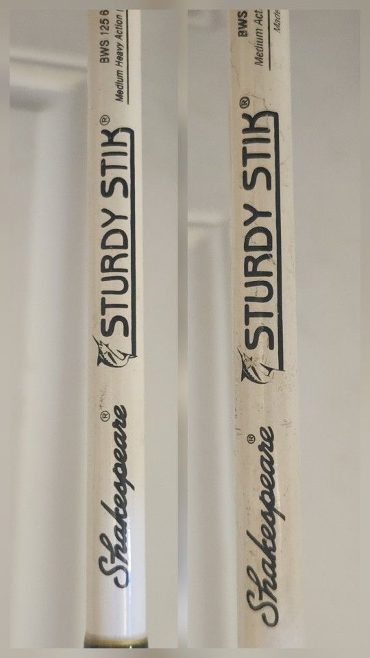 2 Shakespeare Sturdy Stik Boat/Bridge Pole Rods Both Nice