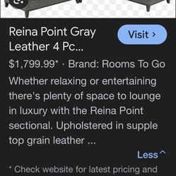 Gray Leather Sectional Sofa