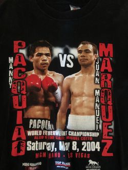 Official Manny Pacquiao vs Juan Manuel Marquez Fight T-Shirt Sz (XXL)