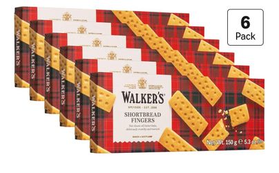 Walker's Shortbread Fingers, Pure Butter Shortbread Cookies, 5.3 Oz (Pack of 6)