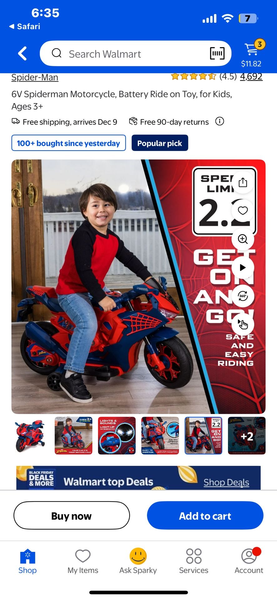 Spider Man 6v Motorcycle