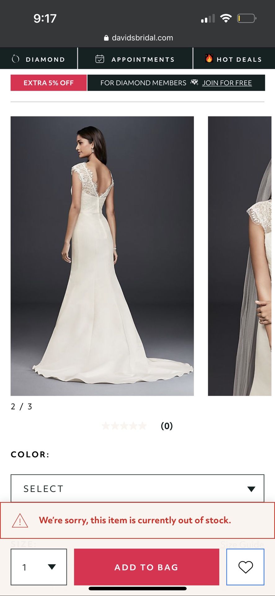 New Wedding Dress - David’s Bridal