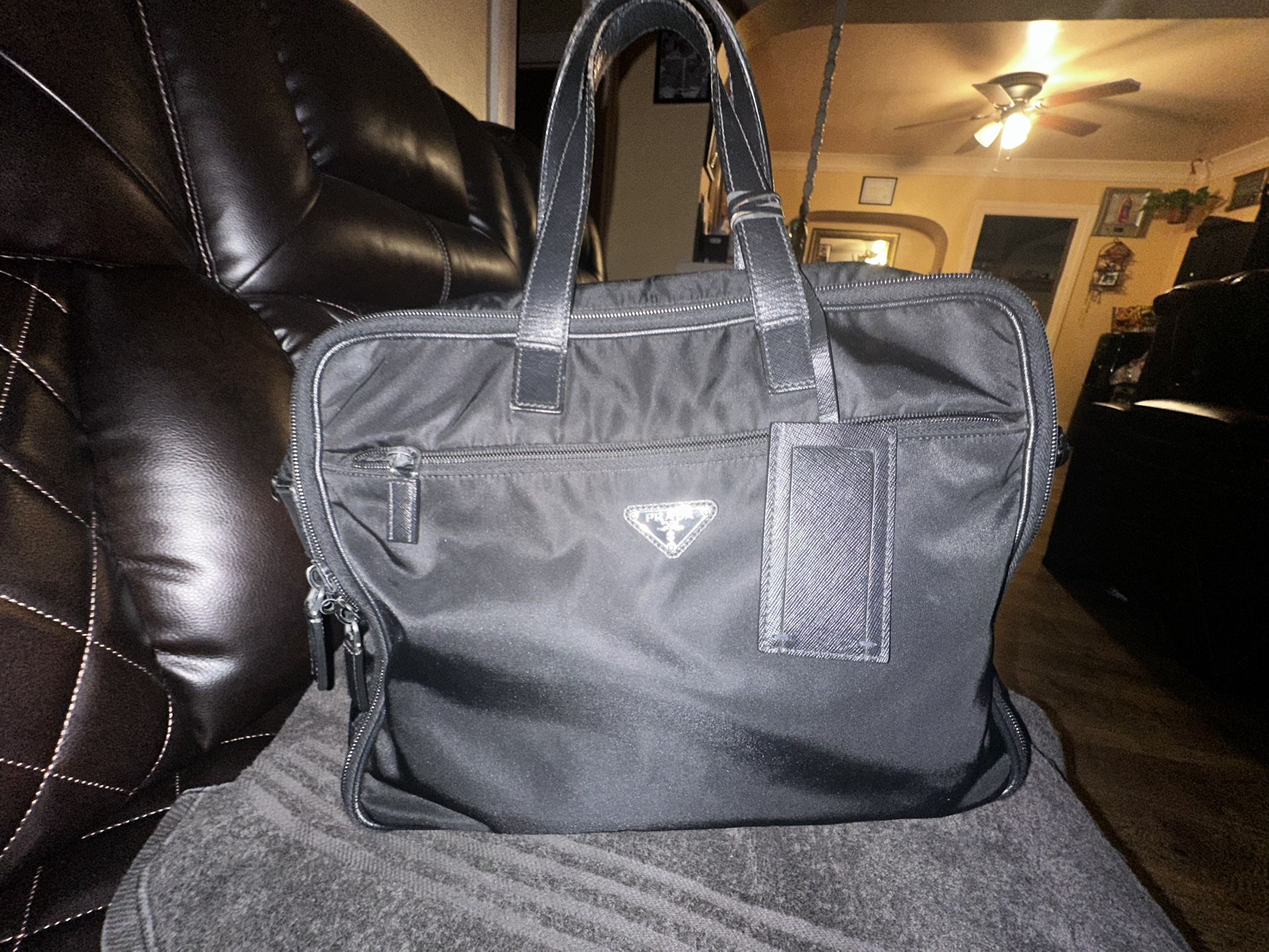 Prada Re-Nylon and Saffiano leather duffle bag