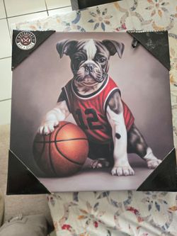 Notoriart Basketball Icon Pup Canvas Wall Art