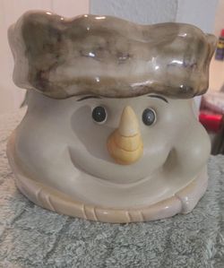 Ceramic Snowman Head Planter