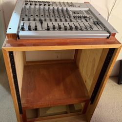 MX 1804X Audio Mixer (needs repair) with mobile rack mount cart