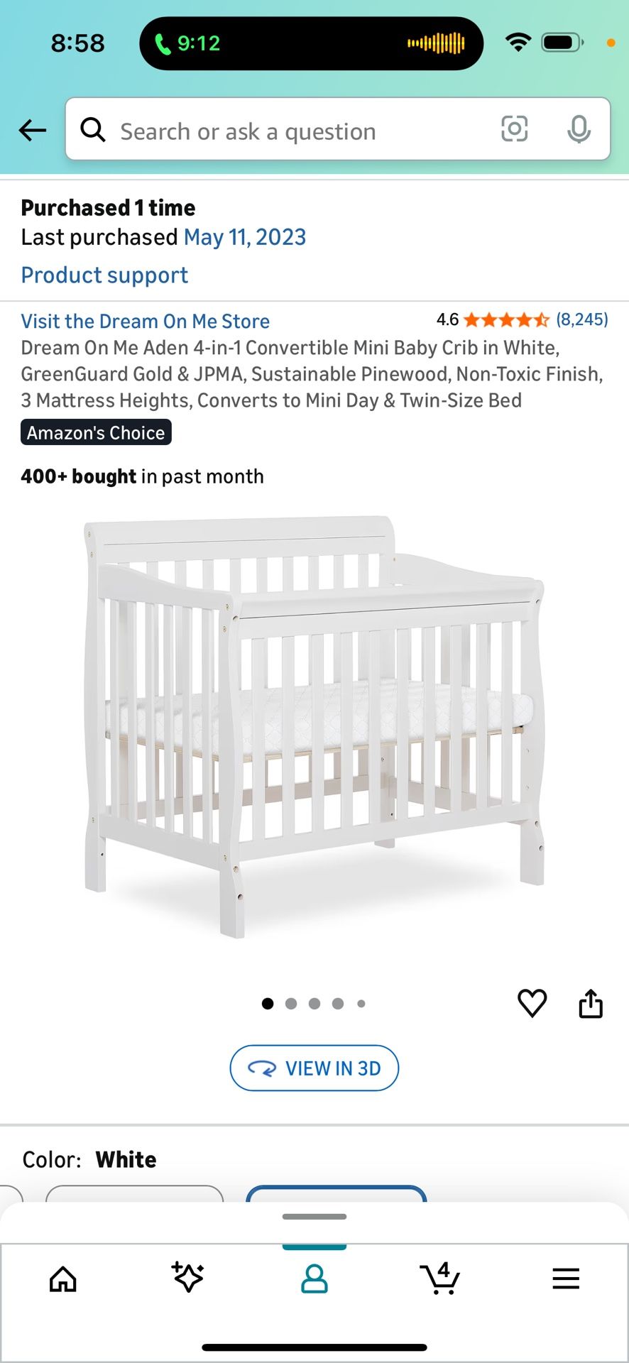 Mini Crib White