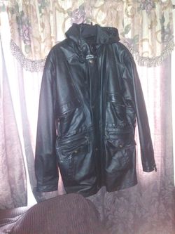 Black leather jacket for men