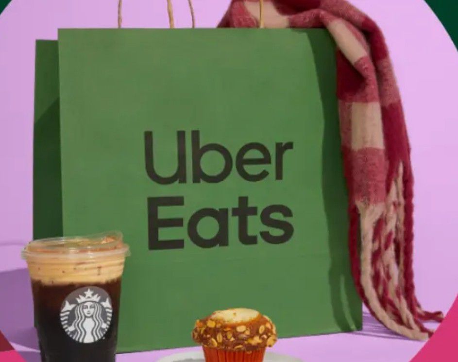 (1) Starbucks X Uber Eats Best Fall Ever Scarf Plaid Flannel, LE ~ NEW