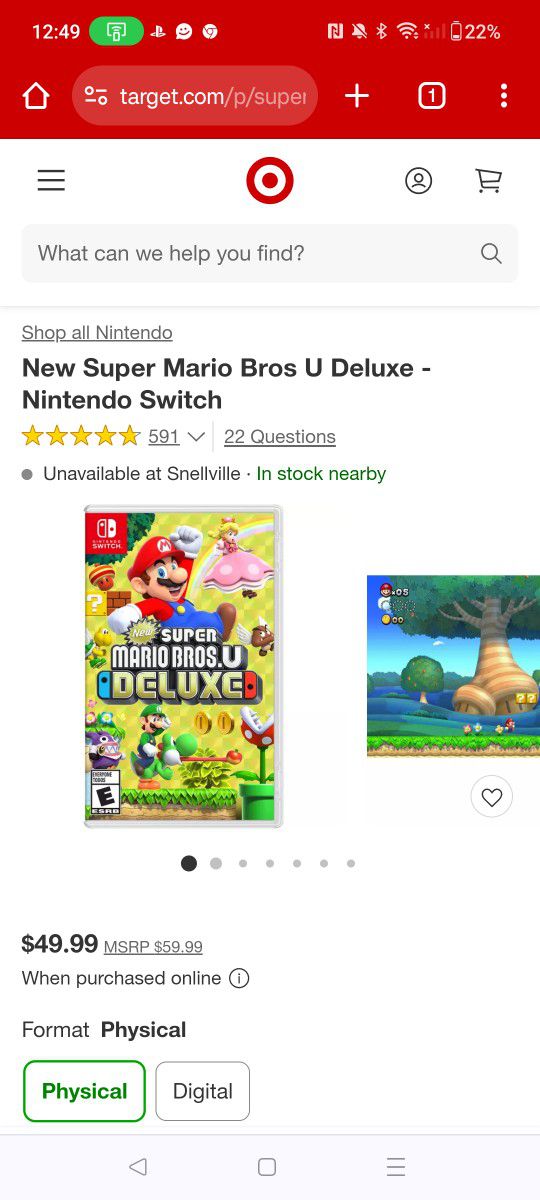 Nintendo Switch Super Mario Deluxe 