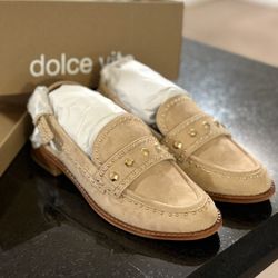 Brand New Size 8 Dolce Vita Suede Gold Studded Sling Back Flats 