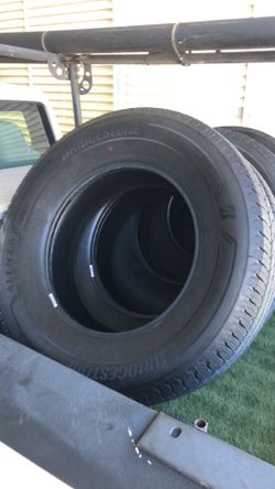 New LT 265 70 R 18” Bridgestone Alenza  Load E 10 Ply commercial grade. $525. New set of 4